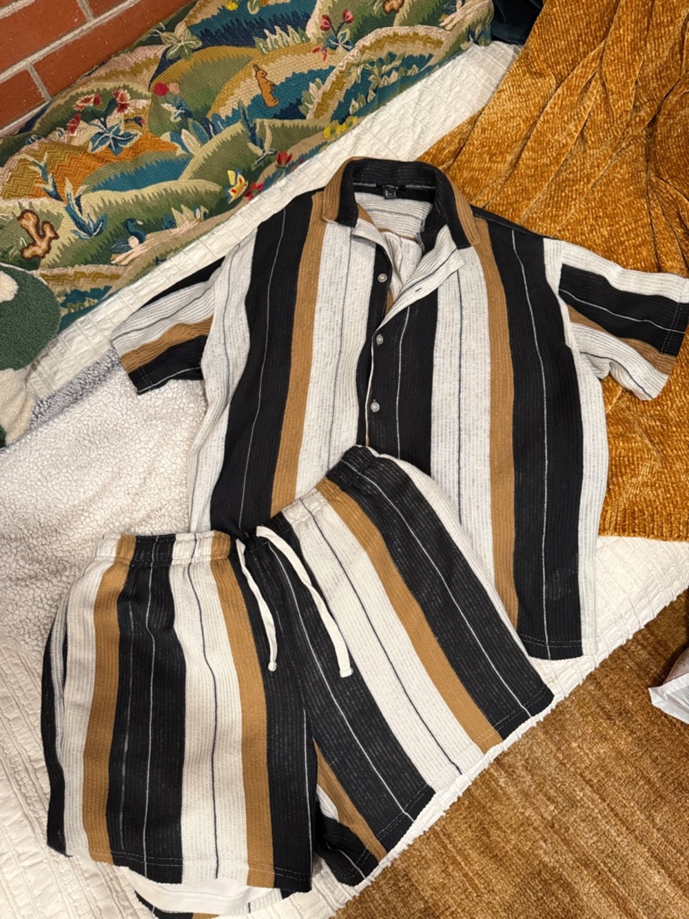 Forever 21 Black, White & Tan Striped set